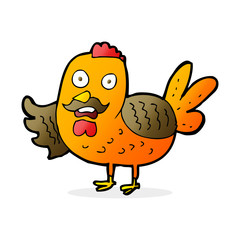cartoon old rooster