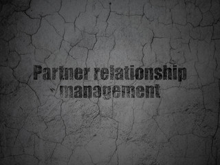 Business concept: Partner Relationship Management on grunge wall background
