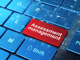 Fototapeta premium Business concept: Assessment Management on computer keyboard background