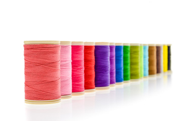 Different color Sewing Threads on a roll.