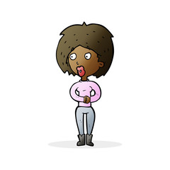 cartoon surprised woman