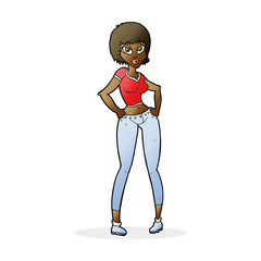 cartoon pretty woman