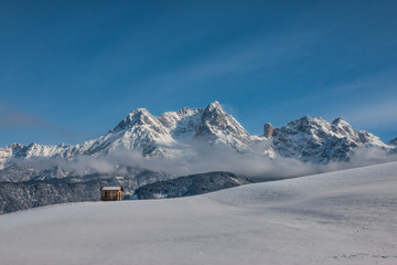 Fototapeta na wymiar Berge im Winter, Steinernes Meer Saalfelden