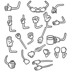 vector set of cartoon arm