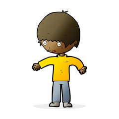 cartoon confused boy