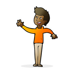 cartoon man waving