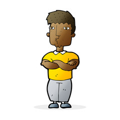 cartoon man with crossed arms