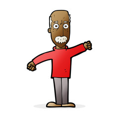 cartoon angry old man