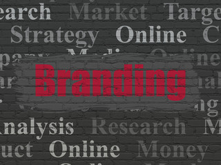Advertising concept: Branding on wall background