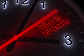 Time to update presented in the form of neon