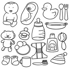 vector set of baby accessories