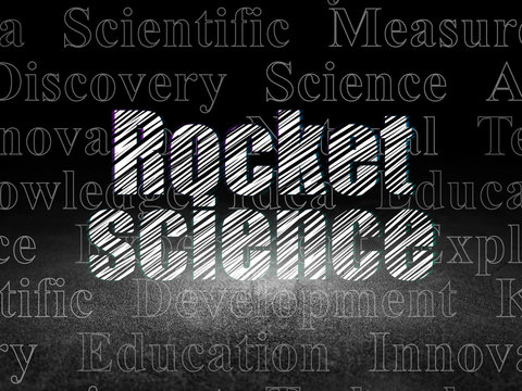 Science concept: Rocket Science in grunge dark room