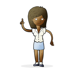 cartoon woman with idea