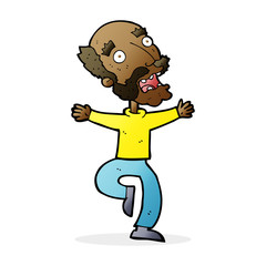 cartoon old man having a fright
