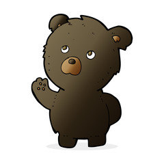 cartoon waving black bear