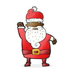cartoon angry santa claus