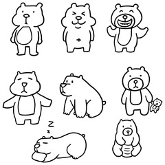 vector set of bear