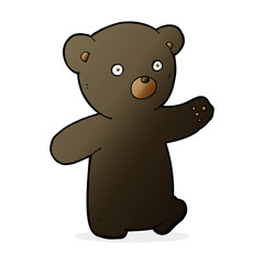 Obraz premium cartoon black bear cub