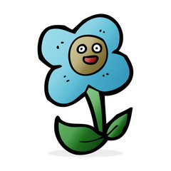 cartoon flower with face