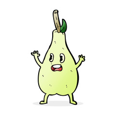 cartoon frightened pear