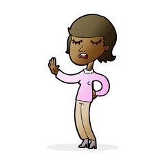 cartoon woman ignoring