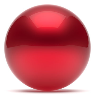Sphere ball geometric shape button round basic circle solid figure simple minimalistic element single red drop shiny glossy sparkling object blank balloon atom icon. 3d render isolated