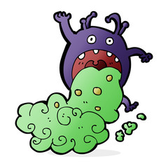 cartoon gross monster being sick