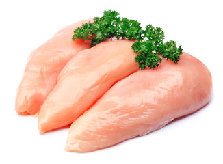 Raw chicken fillets