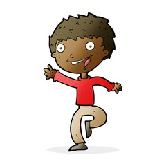 cartoon excited boy