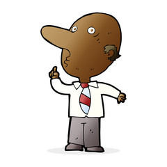 cartoon bald man asking question
