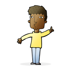 cartoon man raising point