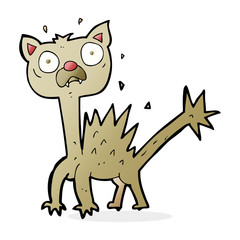 cartoon scared cat