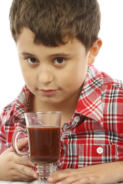  boy  drinking hot chocolate