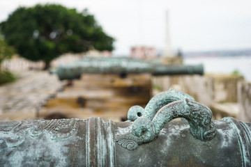 old antique cannons