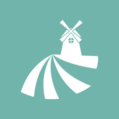 Farm with mill icon