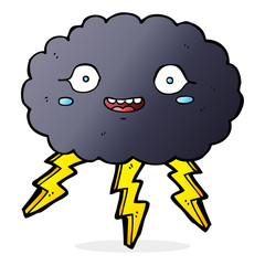 happy cartoon rain cloud
