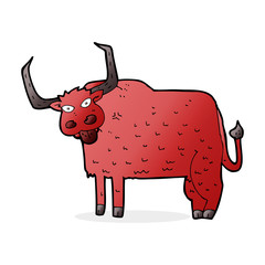 cartoon hairy cow