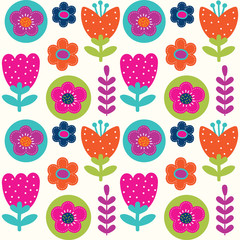 spring flower pattern cute and colorful design