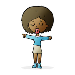 cartoon pointing woman