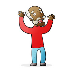 cartoon terrified old man