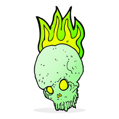 cartoon spooky skull