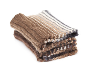 two-sided ribbed knitted scarf