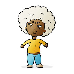 cartoon annoyed old woman
