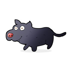 cartoon happy little dog