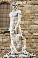 The mythology in Florence, the statue of Hercules; Italy