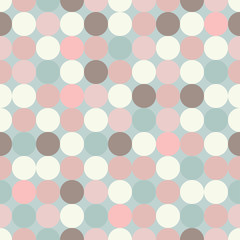 Seamless vector decorative background with circles, buttons and polka dots. Print. Cloth design, wallpaper.