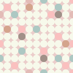 Seamless vector decorative background with circles, buttons and polka dots. Print. Cloth design, wallpaper.