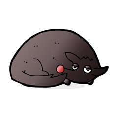 cartoon curled up dog