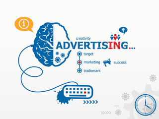 Advertising concept and brain.