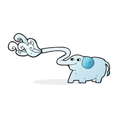 cartoon elephant squirting water
